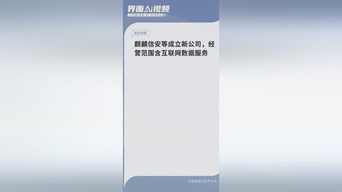 麒麟信安联合成立新公司，拓展互联网数据服务新领域